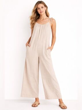 Madewell Cotton Tie Strap Jumpsuit S Minimalist Coastal Quiet Luxury